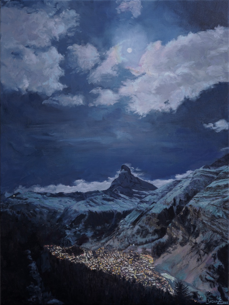 Vollmond über Matterhorn